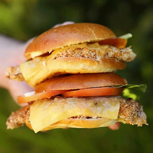 Panko Crumbed Air Fried Chipotle Chicken Burgers - SmokeyQ