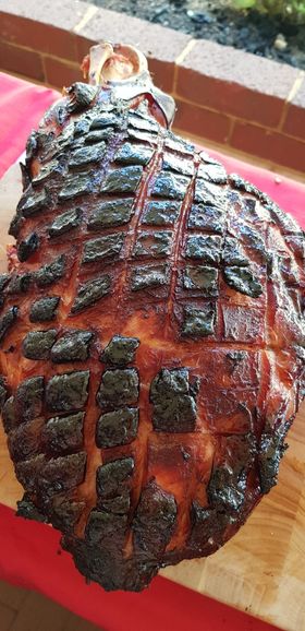 Smoked Honey & Bourbon Glazed Ham - SmokeyQ